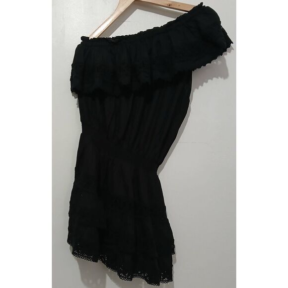 Melissa odabash womens medium one shoulder elastic waist dress black - Picture 1 of 6